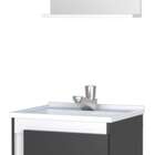 Gabinete De Banheiro Preto Em Madeira Com Espelheira E Lavató