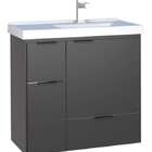 Gabinete De Banheiro Preto Em Madeira Com Lavatório Orquidea