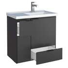 Gabinete De Banheiro Preto Em Madeira Com Lavatório Orquidea