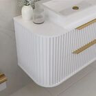 Gabinete De Banheiro Ripado 100cm C/ Curvo Cuba E Espelheira