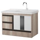 Gabinete De Banheiro São Paulo 80cm Cor:barrique-branco