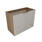 Gabinete De Banheiro Sem Cuba 79,6cm Vittare Carvalho/branco