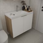 Gabinete De Banheiro Sem Cuba 79,6cm Vittare Carvalho/branco