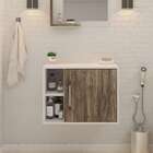 Gabinete De Banheiro Soft 1 Pt Branco Chess E Carvalho Dark 6