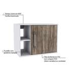 Gabinete De Banheiro Soft 1 Pt Branco Chess E Carvalho Dark 6