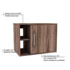 Gabinete De Banheiro Soft 1 Pt Nogal 60 Cm