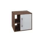 Gabinete De Banheiro Soft 1 Pt Nogal E Branco Chess 50 Cm