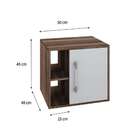 Gabinete De Banheiro Soft 1 Pt Nogal E Branco Chess 50 Cm