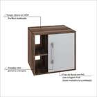 Gabinete De Banheiro Soft 1 Pt Nogal E Branco Chess 50 Cm