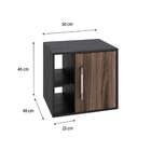 Gabinete De Banheiro Soft 1 Pt Ônix E Nogal 50 Cm