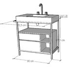 Gabinete De Banheiro Steel Wood 2 Gv Branco
