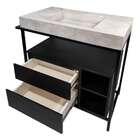 Gabinete De Banheiro Steel Wood 2 Gv Concreto E Preto