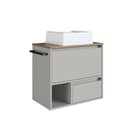 Gabinete De Banheiro Suspenso 60cm Com 1 Nicho 1 Toalheiro 1