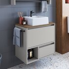 Gabinete De Banheiro Suspenso 60cm Com 1 Nicho 1 Toalheiro 1