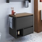 Gabinete De Banheiro Suspenso 60cm Com 1 Nicho 1 Toalheiro 1