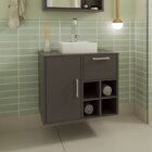 Gabinete De Banheiro Suspenso 68cm Com Balcão 1 Porta 1 Gavet