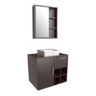 Gabinete De Banheiro Suspenso 68cm Com Balcão 1 Porta 1 Gavet