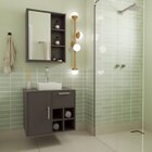 Gabinete De Banheiro Suspenso 68cm Com Balcão 1 Porta 1 Gavet