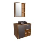 Gabinete De Banheiro Suspenso 68cm Com Balcão 1 Porta 1 Gavet