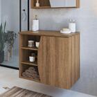 Gabinete De Banheiro Suspenso 70cm Laura Com 01 Porta E 02 Pr