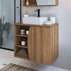 Gabinete De Banheiro Suspenso 70cm Laura Com 1 Porta E 2 Prat