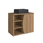 Gabinete De Banheiro Suspenso 70cm Laura Com 1 Porta E 2 Prat