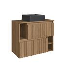 Gabinete De Banheiro Suspenso 75cm Luiza Com 02 Portas Bascul
