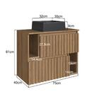 Gabinete De Banheiro Suspenso 75cm Luiza Com 02 Portas Bascul