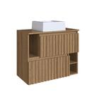 Gabinete De Banheiro Suspenso 75cm Luiza Com 02 Portas Bascul