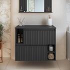 Gabinete De Banheiro Suspenso 75cm Luiza Com 02 Portas Bascul