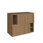 Gabinete De Banheiro Suspenso 75cm Luiza Com 02 Portas Bascul