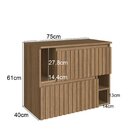 Gabinete De Banheiro Suspenso 75cm Luiza Com 2 Portas Bascula