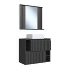 Gabinete De Banheiro Suspenso 75cm Luiza Com Espelheira Grafi