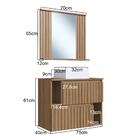 Gabinete De Banheiro Suspenso 75cm Luiza Com Espelheira Mel R