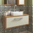 Gabinete De Banheiro Suspenso 80cm Alice Com Espelheira 01 Po