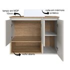 Gabinete De Banheiro Suspenso 80cm Cecília Com 3 Portas E 1 N