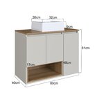 Gabinete De Banheiro Suspenso 80cm Cecília Com 3 Portas E 1 N