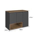 Gabinete De Banheiro Suspenso 80cm Cecília Com 3 Portas E 1 N