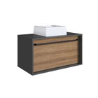 Gabinete De Banheiro Suspenso 80cm Com 1 Gavetão Puxador Toal