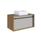 Gabinete De Banheiro Suspenso 80cm Com 1 Gavetão Puxador Toal