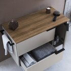 Gabinete De Banheiro Suspenso 80cm Com 1 Toalheiro 2 Portas E