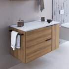 Gabinete De Banheiro Suspenso 80cm Com 1 Toalheiro 2 Portas E