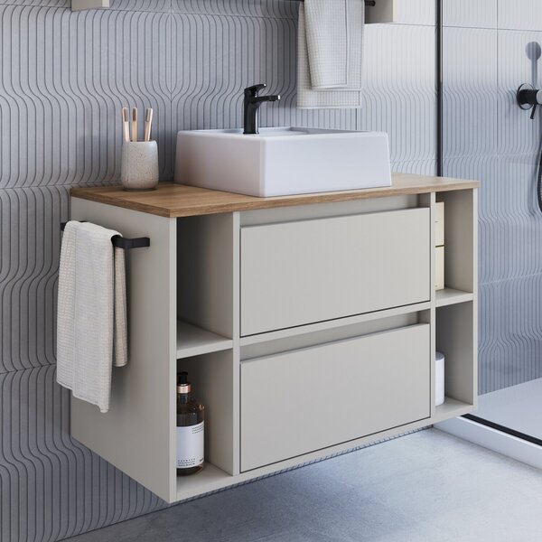 Gabinete De Banheiro Suspenso 80cm Com 4 Nichos 1 Toalheiro 1