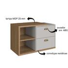 Gabinete De Banheiro Suspenso 80cm Helena Com 02 Gavetas Mel/