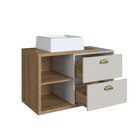 Gabinete De Banheiro Suspenso 80cm Helena Com 2 Gavetas E Cub