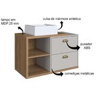Gabinete De Banheiro Suspenso 80cm Helena Com 2 Gavetas E Cub