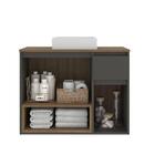 Gabinete De Banheiro Suspenso 80x40x62cm Aurora Com Cuba Mel