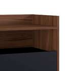 Gabinete De Banheiro Suspenso Barnabé 2 Pt Preto E Madeirado