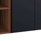 Gabinete De Banheiro Suspenso Bart 2 Pt Preto E Madeirado