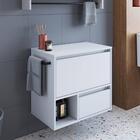 Gabinete De Banheiro Suspenso Branco 60cm Com Toalheiro 1 Por